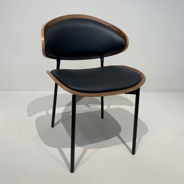 Dining Chair With Walnut Bentwood Back/Steel Legs DM4505