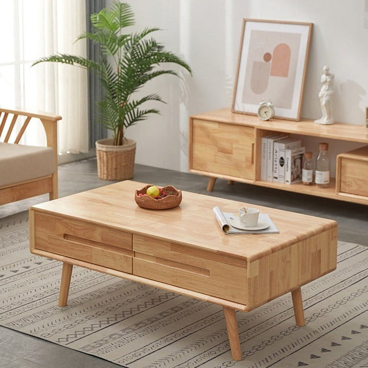 Glen Solid Wood Coffee Table with 4 drawers