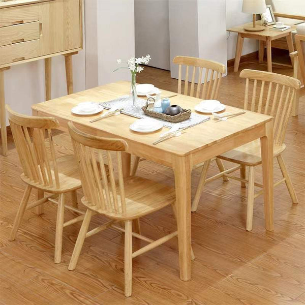 Leu Solid Timber Dining Table/Natural Wood Color/1.5m