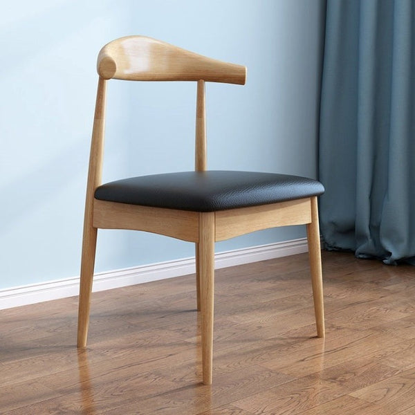Leo Dining Chair/Solid wood legs/ PU leather/Minimalist