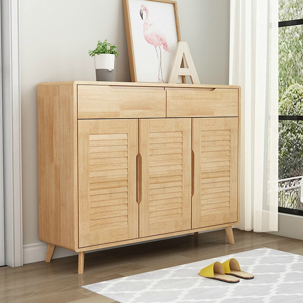 Solid wood shoe cabinet/Shoe Storage/Rubberwood& MDF