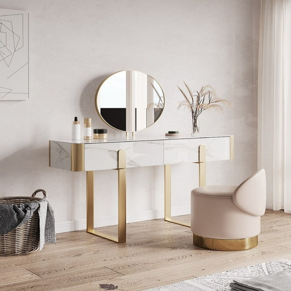 Nailer Ceramic Vanity Table with Stool and Mirror/vanity table/Dressing table with drawers