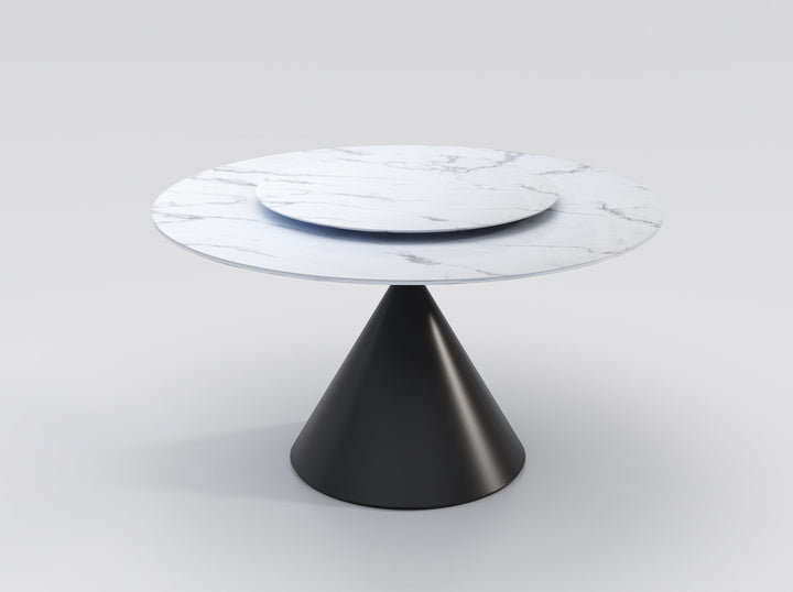 marble table with lazy susan