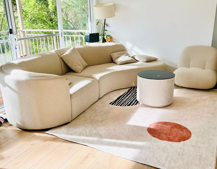 Skye Curved Fabric Upholstery Four Seater Sofa/Contemporary/Designer ...