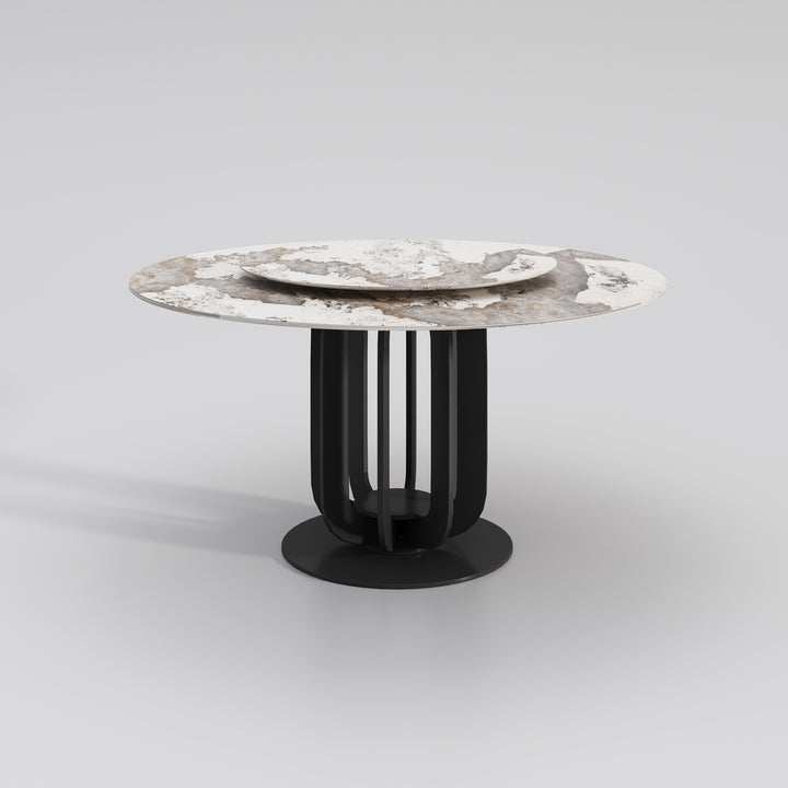 ceramic dinig table with lazy susan