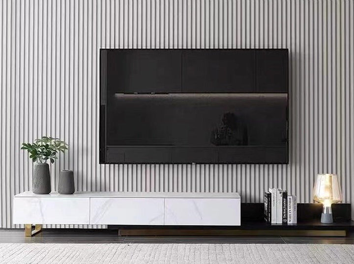 VAVA Ceramic Top Extendable Entertainment Unit/TV Stand/Ceramic Top/ MDF shelves and cabinets