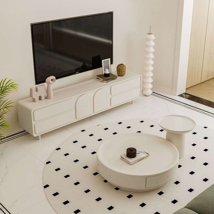 White Coffee Table With Drawers