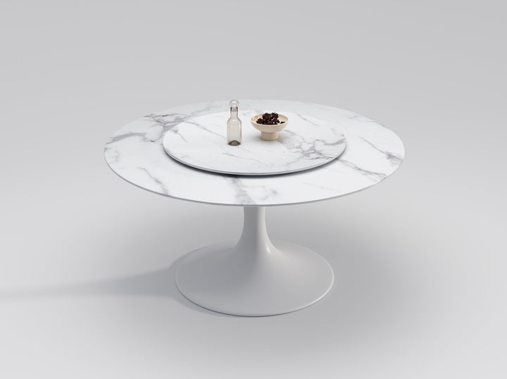 marble dining table with lazy susan