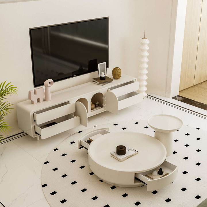 White Coffee Table With Drawers