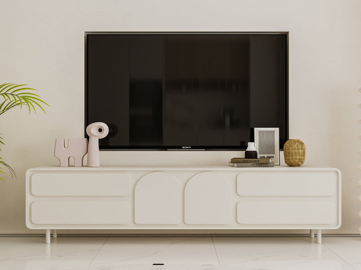 Halley White Entertainment TV Unit/ White/ MDF/Minimalistic