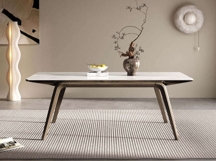 ceramic dining table with wood legs