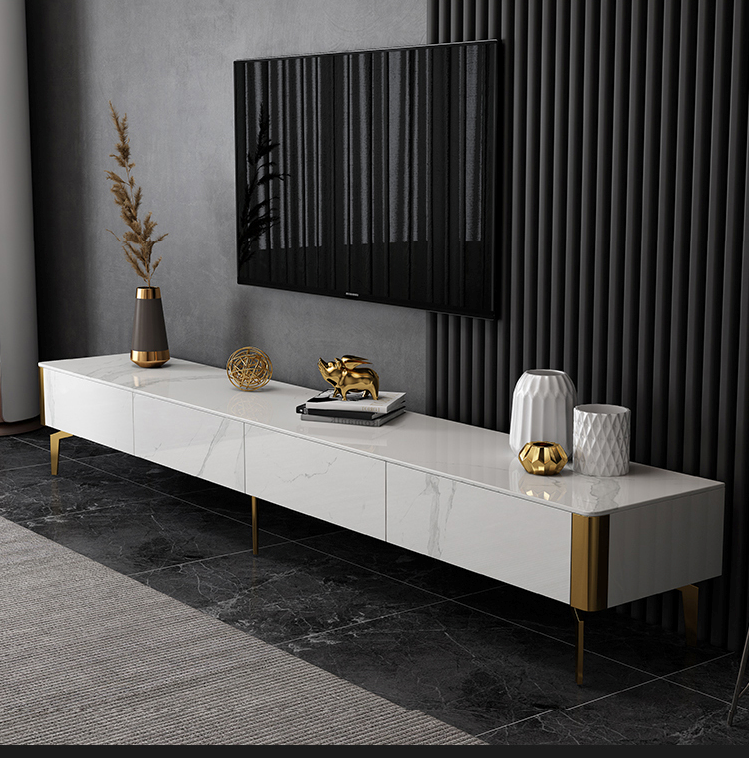 EAVAN Mordern Minimalistic White Entertainment TV Stand -200cm Ceramic ...