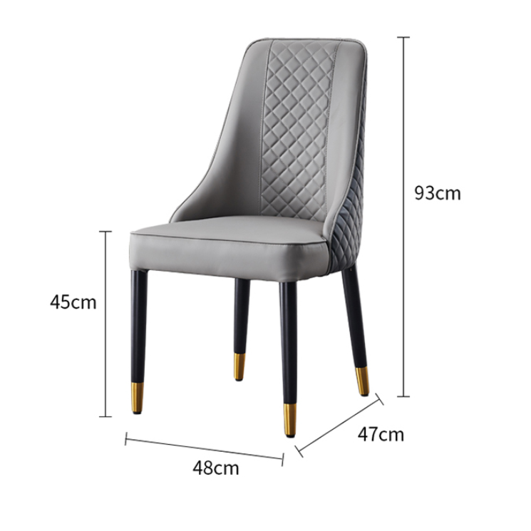 Hosea Leather Upholstered Dining Chair/Contemporary/Steel Legs/Grey ...